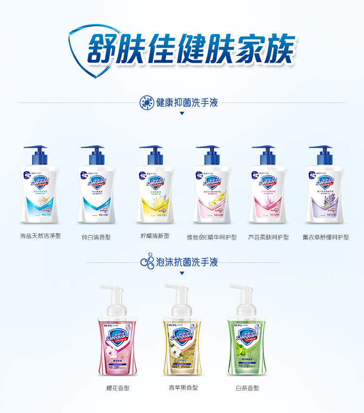 舒肤佳健康抑菌洗手液 成人小孩通用 芦荟柔肤呵护型450mll