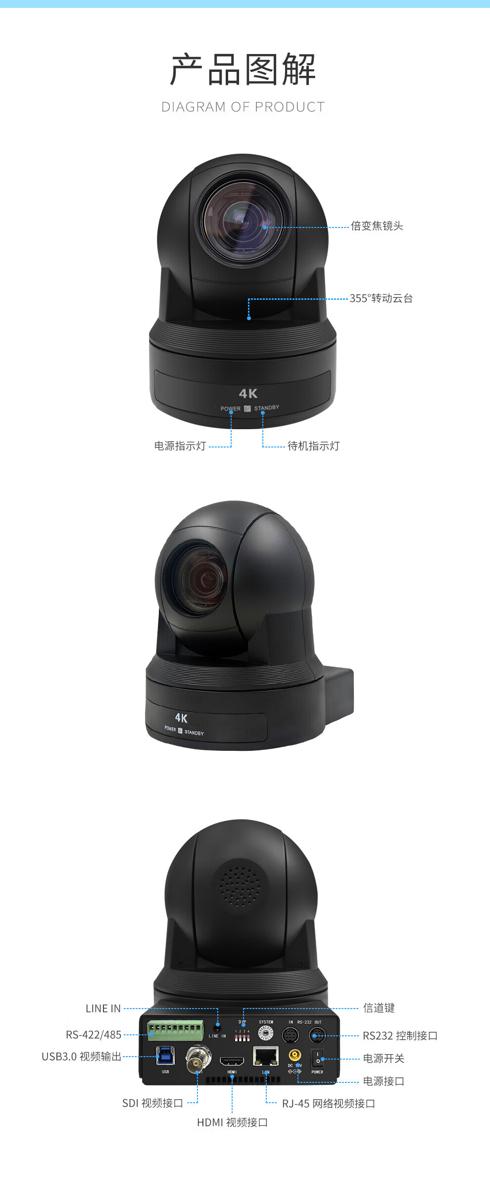 易视讯 4K超高清视频会议摄像头/高清会议摄像头/系统设备 YSX-GT4K