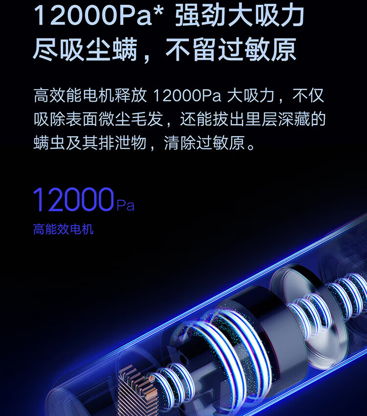 小米 家用手持除螨仪 床上去虫 UV-C杀菌除虫 大吸力热风除湿MJCMY01DY