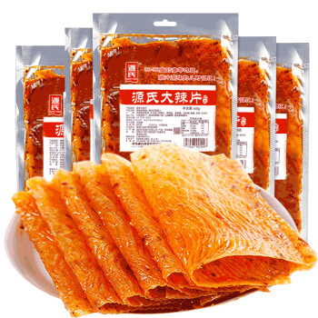 源氏 怀旧豆皮麻辣小吃辣条 老式大辣片68g*5袋