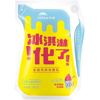 天润（TERUN）低温酸奶香草风味发酵乳新疆天润低温酸牛奶冰激凌化了 180g*12袋