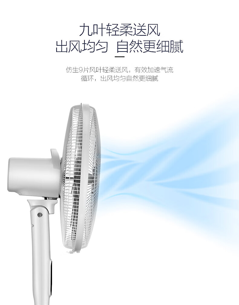 美的（Midea）落地扇遥控台式电风扇摇头 家用变频台扇 白色 FS40-18AR