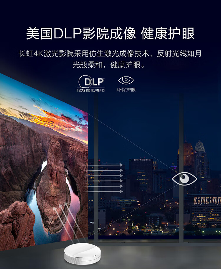 长虹（CHANGHONG）激光电视 100英寸A+级真4K高清短焦高亮度智能激光影院电视 90C7UG套件