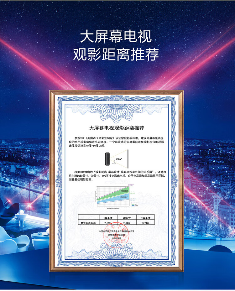 长虹（CHANGHONG）激光电视 100英寸A+级真4K高清短焦高亮度智能激光影院电视 90C7UG套件