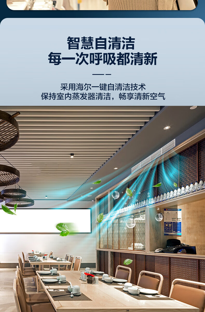 海尔（Haier）风管机一拖一中央空调 5匹变频2级能效380v KFRd-125EW/60KAL22