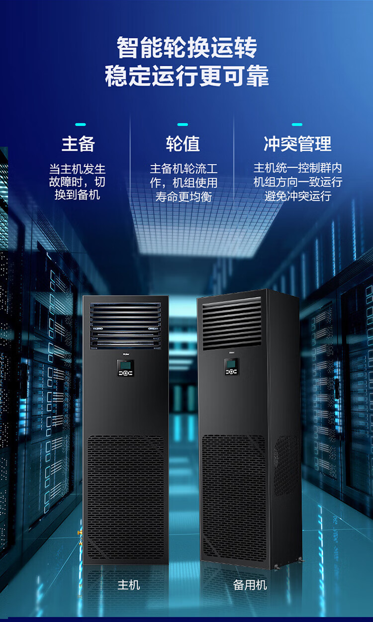 海尔（Haier）柜式空调精密中央空调柜机基站380V机房化验室恒温24小时运转220V基站专用4匹JHFX-10LW/92ZC31