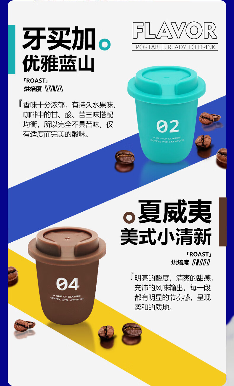 景兰（JINGLAN）慢火冷萃蓝山中烘黑咖啡24罐盒装(4g/罐）*2