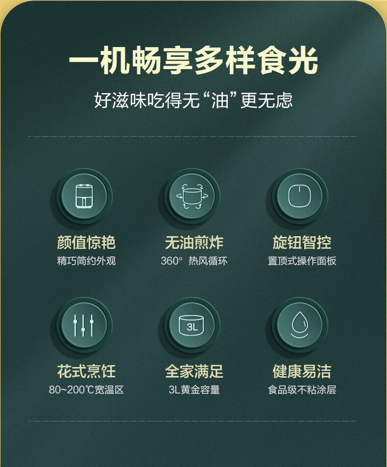 海尔（Haier）空气炸锅触摸式显示屏大容量小型多功能无油全自动炸锅薯HA-M28E