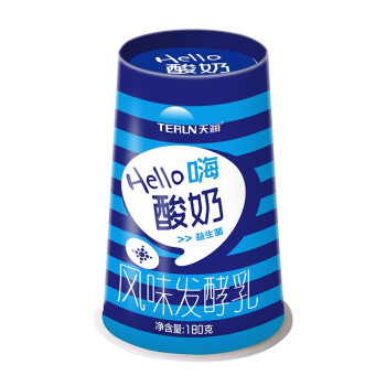 天润（TERUN）低温酸牛奶益生菌HELLO 纸杯 原味益生菌杯装180g*12杯