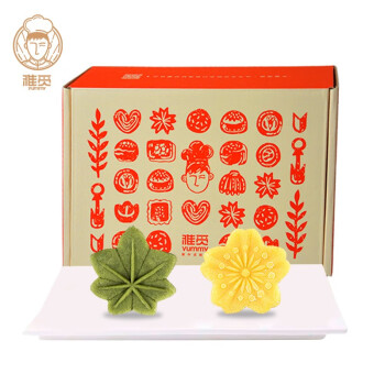 雅觅 点心糕点礼盒绿豆糕老式8只装海盐芝士绿豆糕320g 盒装