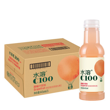 农夫山泉 饮料水溶C100 西柚味 445ml*15瓶 整箱装