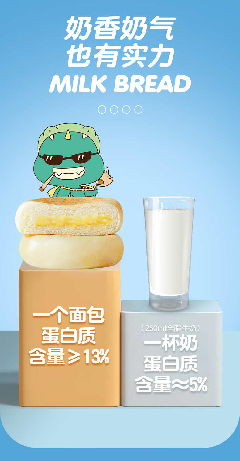 卡尔顿（Calleton） 奶皮白面包400g整箱 早餐营养蛋糕软夹心