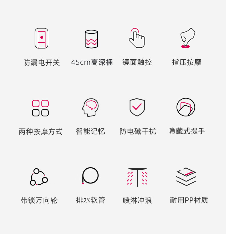 蓓慈（Beici）足浴盆 （黑白）全自动足浴盆 泡脚桶 电动指压按摩 洗脚盆 恒温加热家用 BZ517B