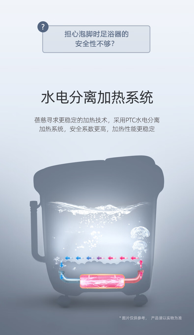蓓慈（Beici）足浴盆 （黑白）全自动足浴盆 泡脚桶 恒温加热 洗脚盆 电动按摩 深桶沐足 家用泡脚盆 BZ526A