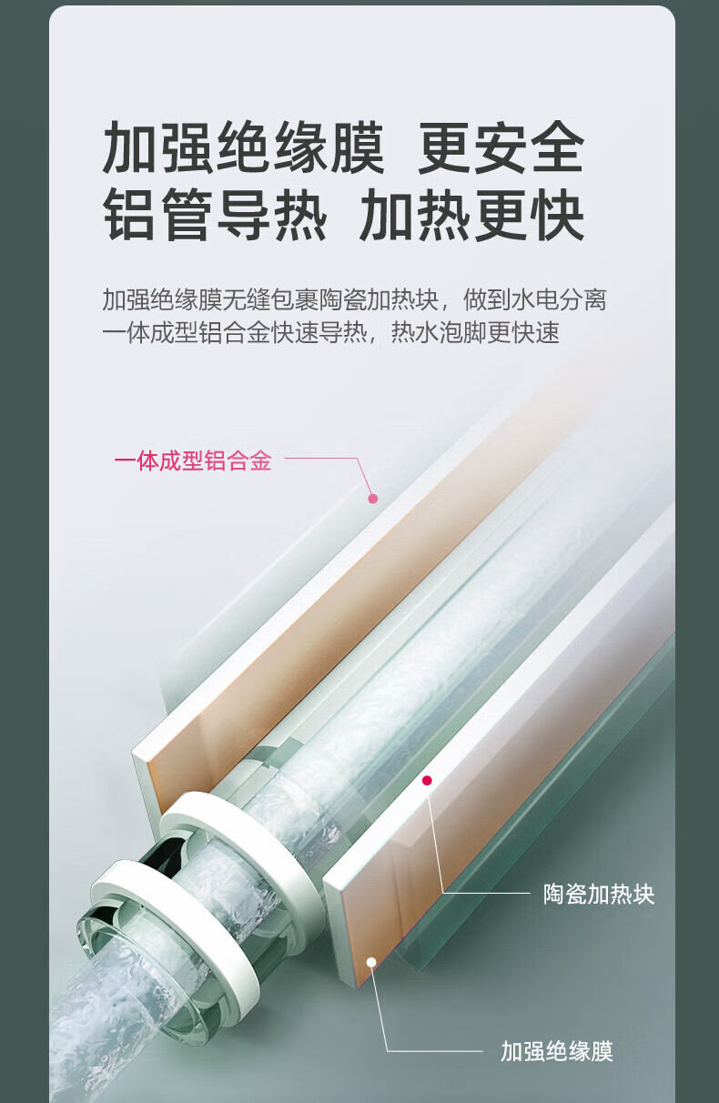 蓓慈（Beici）9L 小白足浴盆加热洗脚盆泡脚盆泡脚桶变频恒温