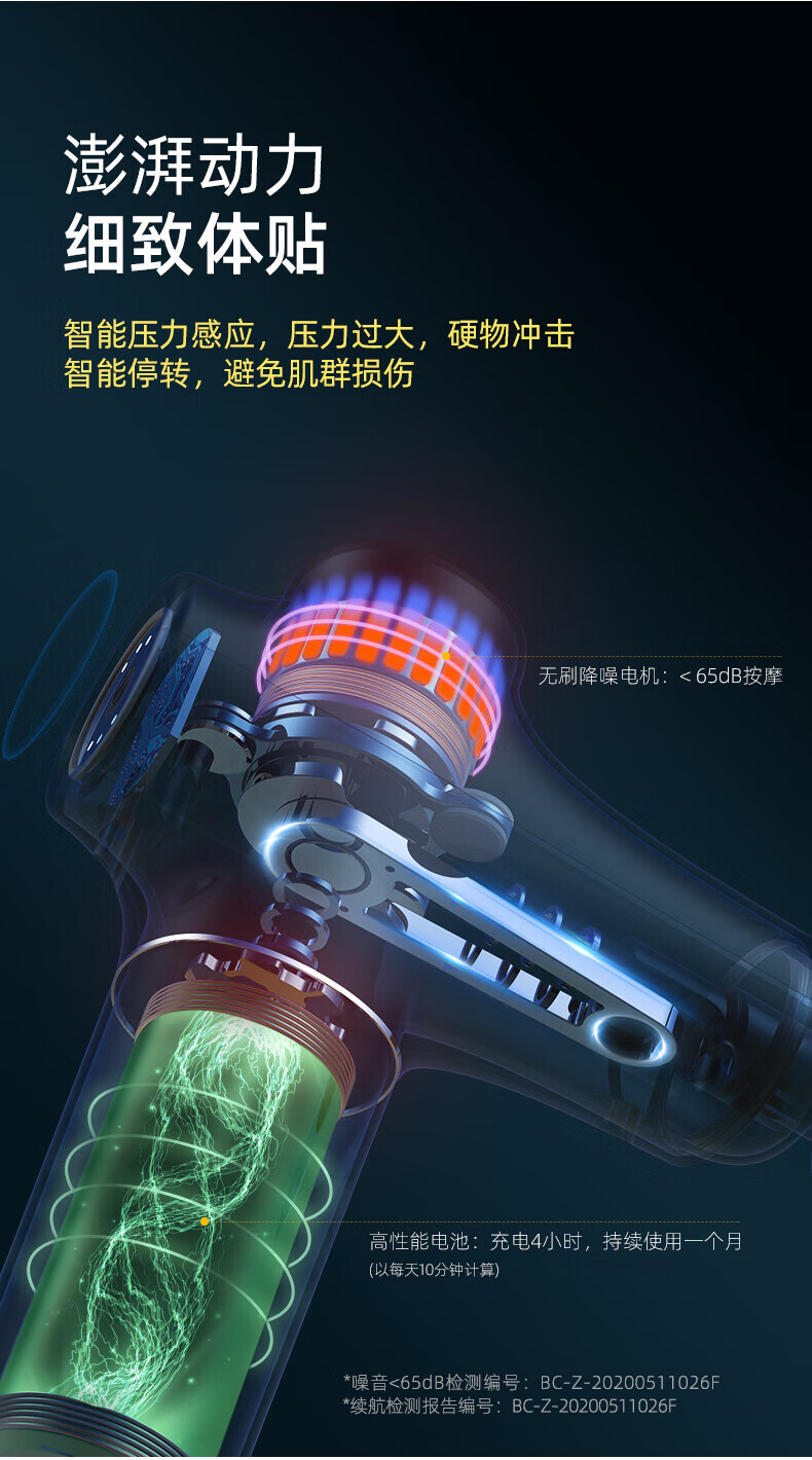 蓓慈（Beici）腰部按摩器 按摩枪 筋膜枪 深层肌肉放松电动迷你肌膜 便携长续航 节日礼物 BA507A4复古绿