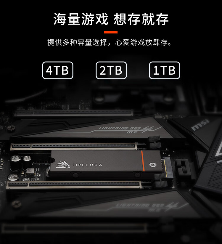 希捷(SEAGATE)2TB SSD固态硬盘 M.2 带散热器 NVMe PCIe4.0x4酷玩530 游戏 高速 大容量 FireCuda