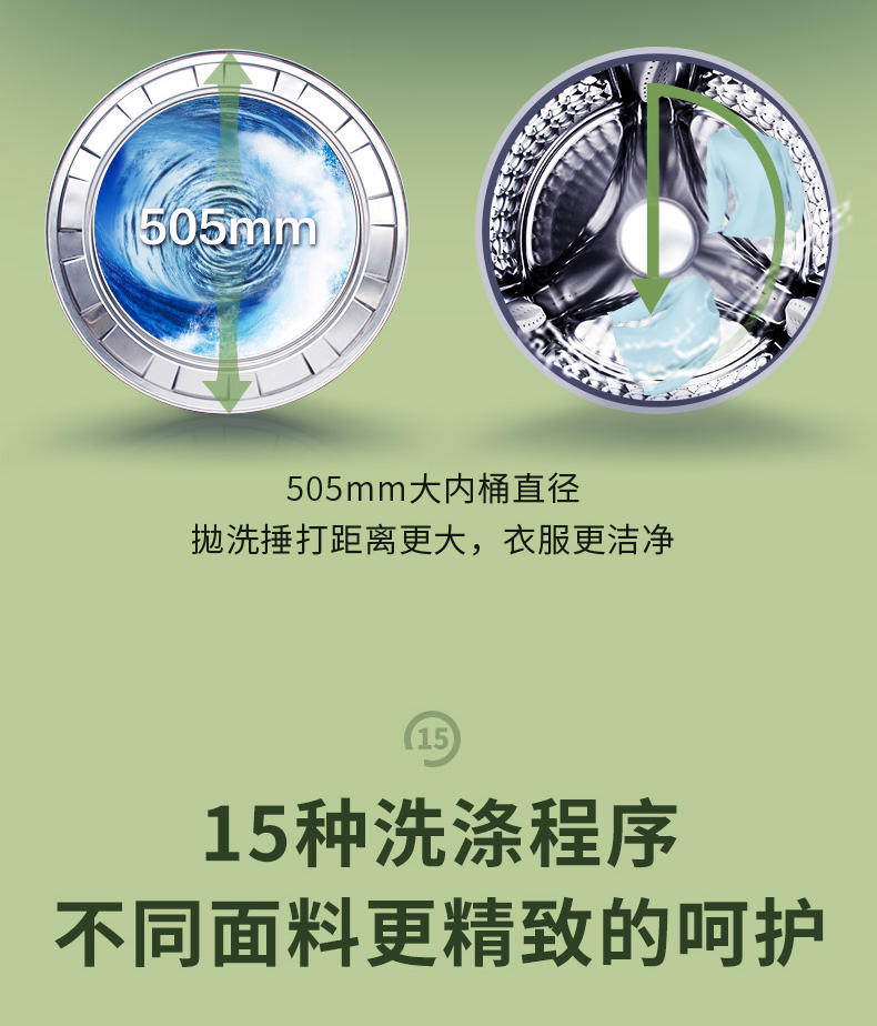TCL 10公斤 大容量60℃快速洗烘 祛味空气洗 蒸汽 95℃热力滚筒洗烘一体机TG-V100HBA