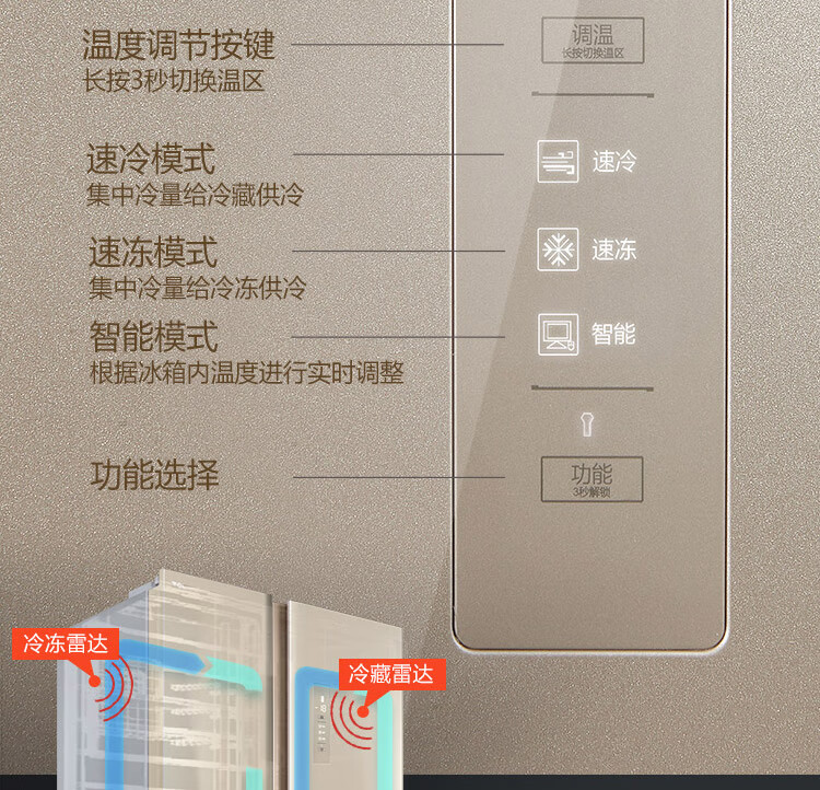 TCL   509升 纤薄对开 风冷无霜 电脑控温 对开门双开门电冰箱BCD-509WEFA1 流光金