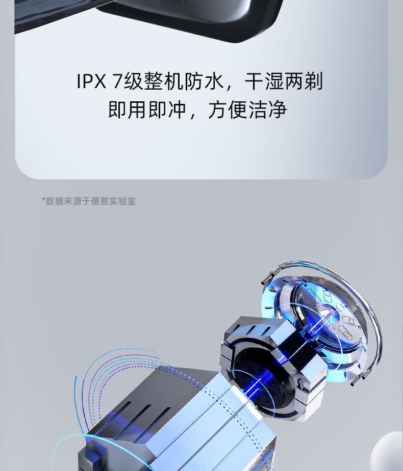 蓓慈（Beici）电动剃须刀便携式全身水洗迷你智能液晶显示出差刮胡刀双刀头胡须刀礼盒装送男友 XS1极地黑
