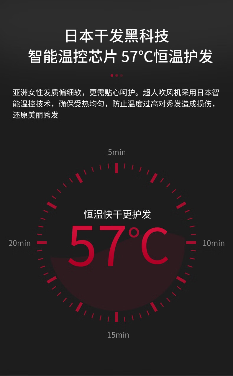超人（SID） 电吹风负离子小巧型家用大功率学生便携式护发吹风机女RD2030