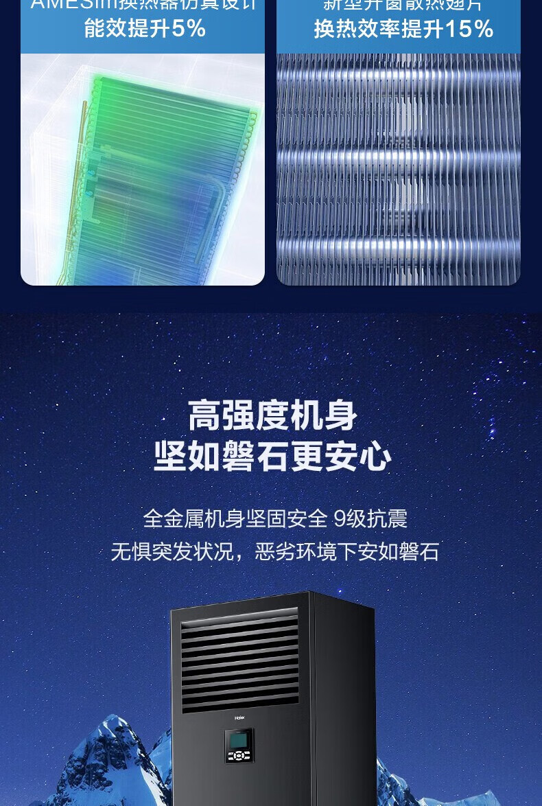 海尔（Haier）精密空调 基站空调大3匹商务专用机房空调柜机冷大风量 JHFX-7.5LW/92ZC31V
