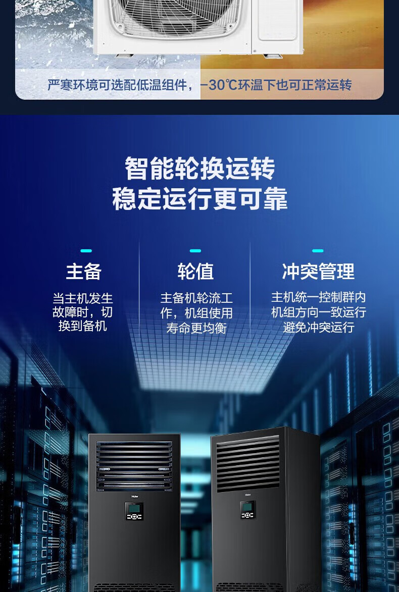 海尔（Haier）精密空调 基站空调大3匹商务专用机房空调柜机冷大风量 JHFX-7.5LW/92ZC31V