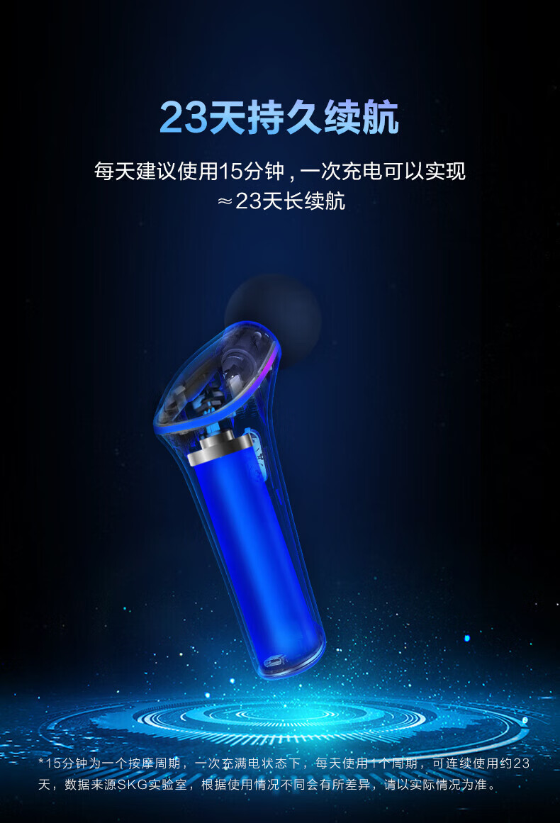 SKG筋膜枪按摩器 肌肉放松器全身按摩器长续航低音热敷按摩便携F5SE健身器材生日情人节礼物