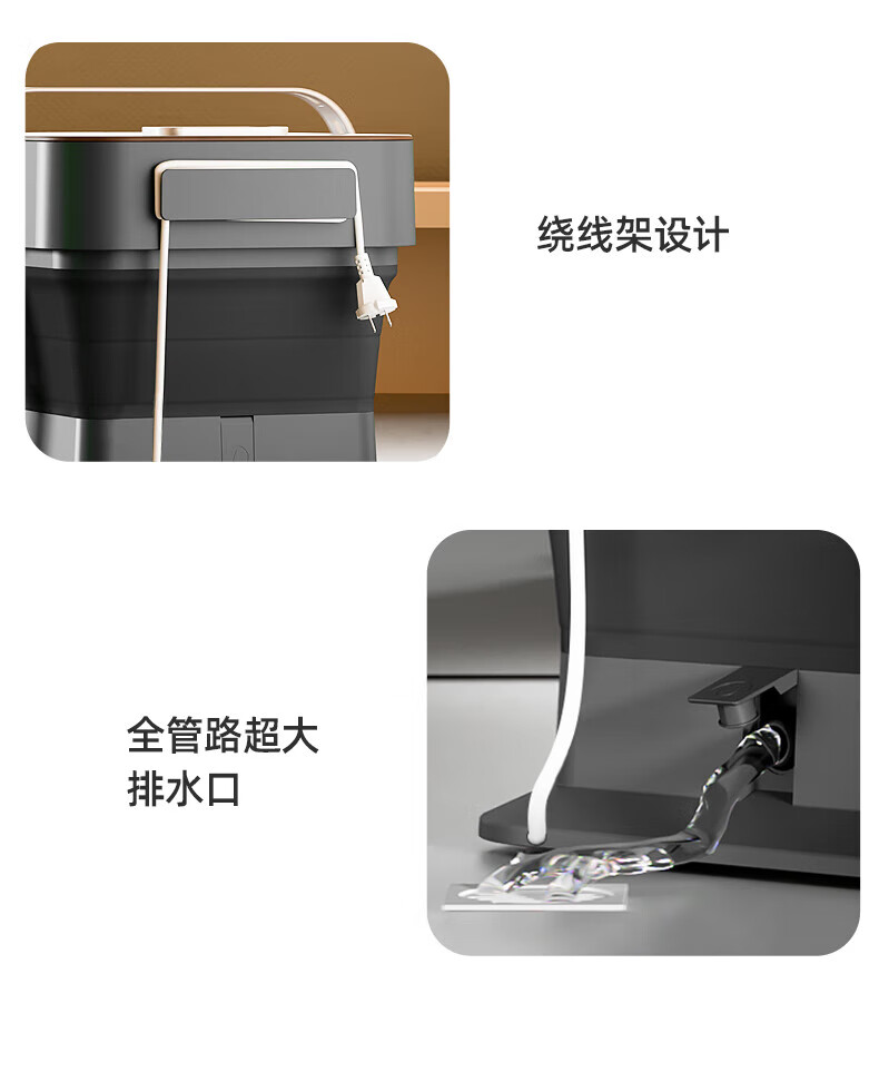 凯诗捷（KASJ）全自动按摩折叠泡脚桶洗脚桶加热足浴盆洗脚盆电动泡脚盆足浴桶 K1 倾城白
