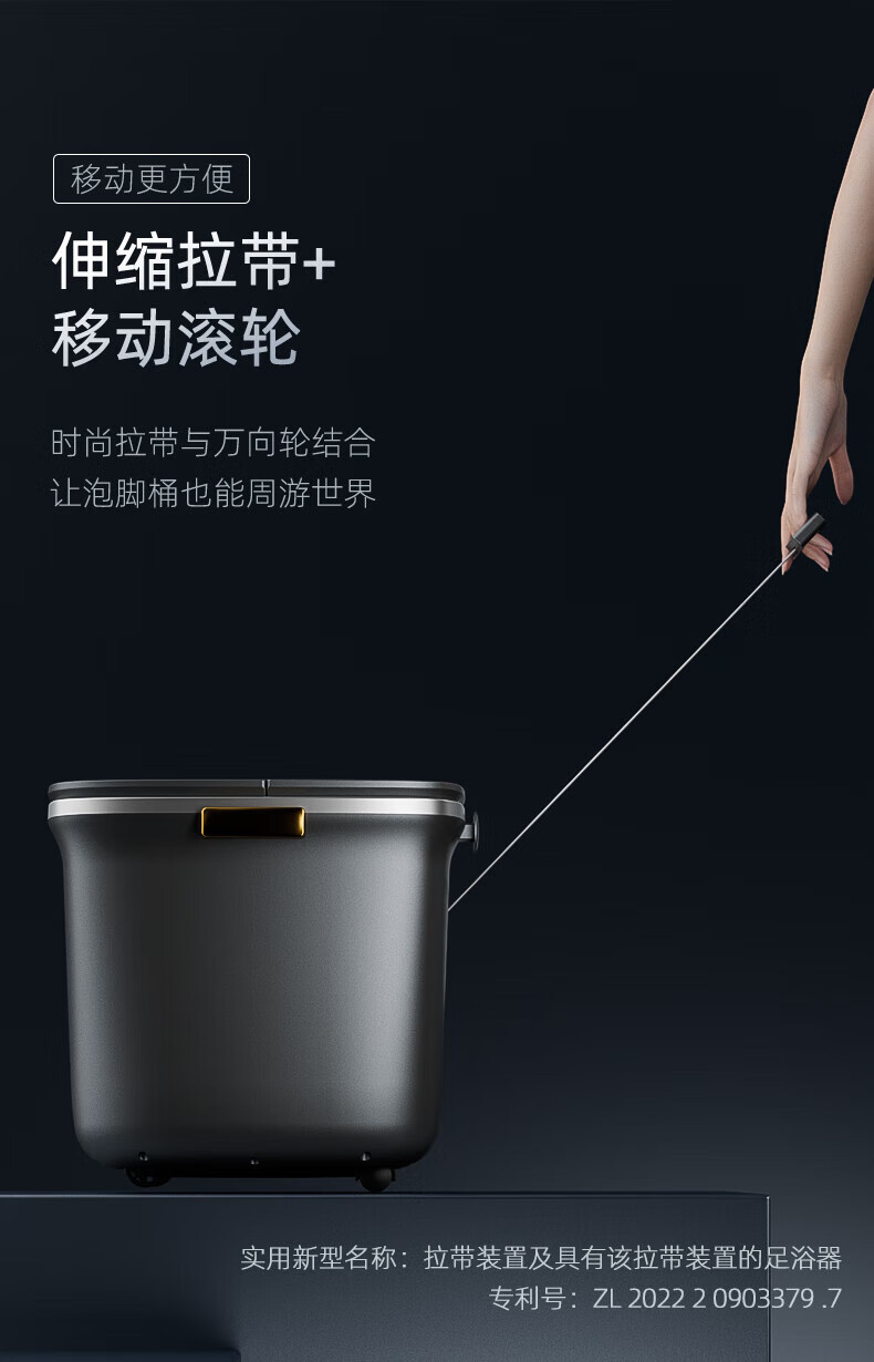 凯诗捷（KASJ）泡脚桶足浴洗脚盆全自动气囊按摩恒温加热洗脚桶足疗盆 K2灰