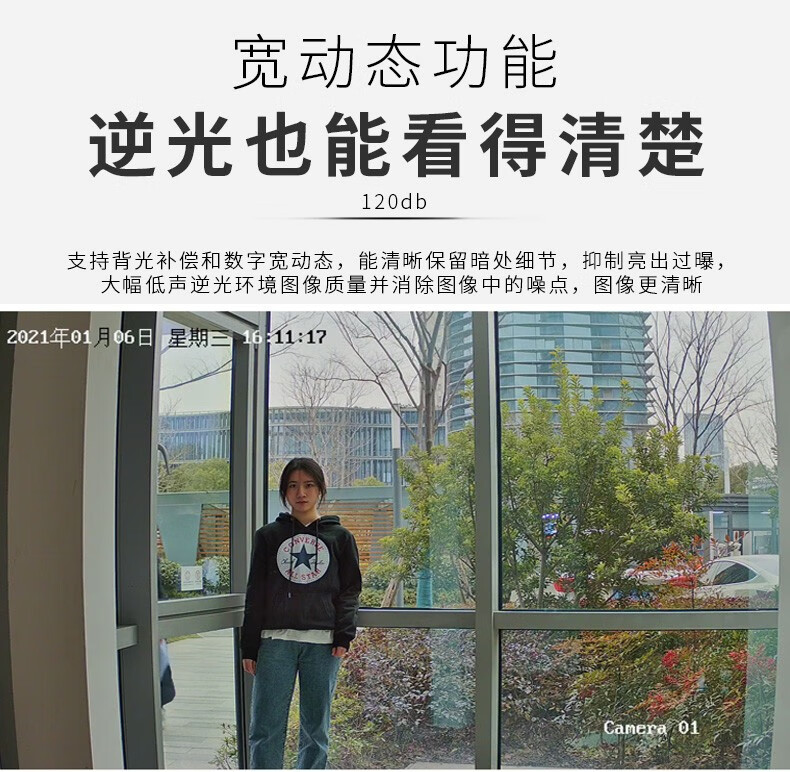海康威视HIKVISION 监控器摄像头 星光夜视室内室外红外夜视音频报警网线供电 DS-2CD3346FWDA3-IS 400万 6mm