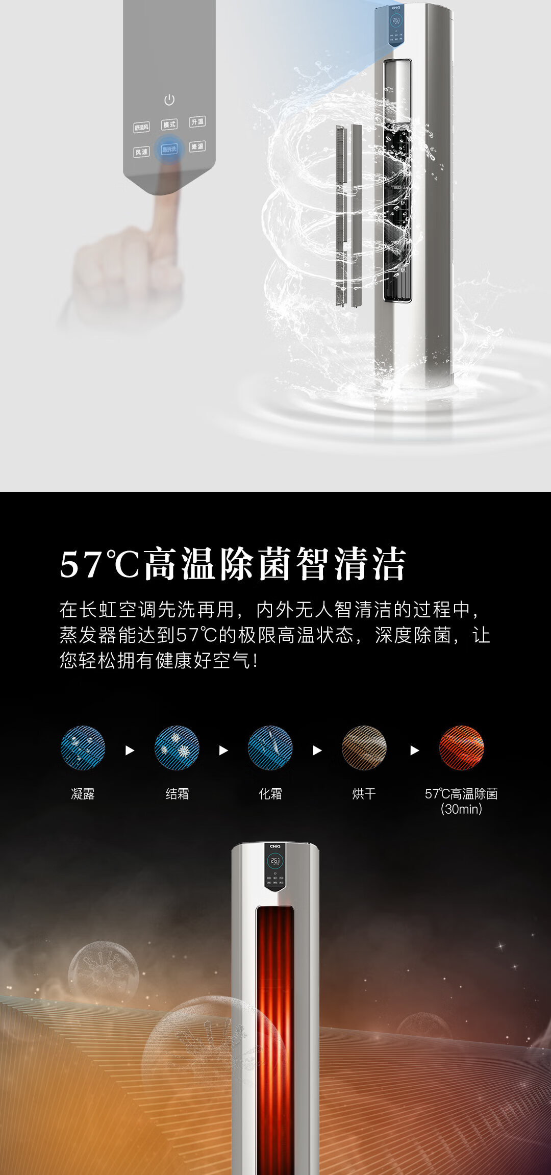 长虹（CHANGHONG）大3匹新一级能效 KFR-72LW/Q6C+R1远投近柔  智清洁 冷暖变频空调
