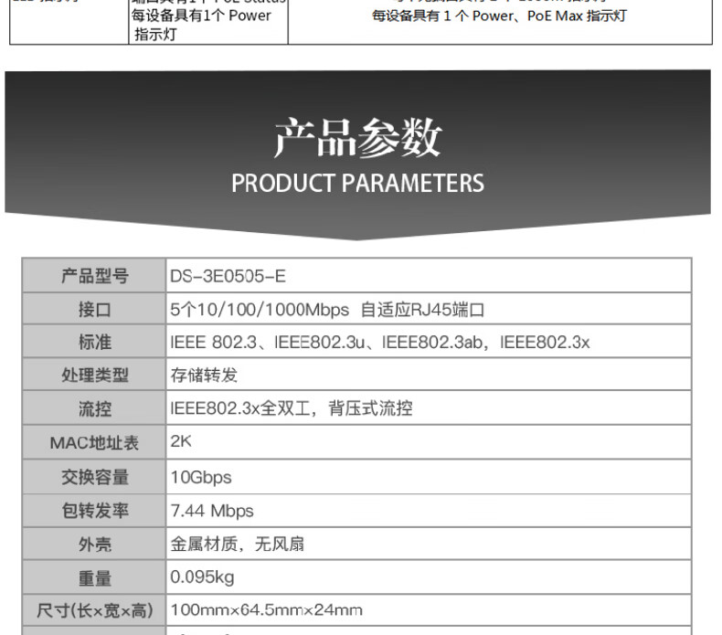 海康威视HIKVISION 交换机铁壳千兆百兆POE交换机监控千兆传输 DS-3E0518SP-E[16口千兆POE]