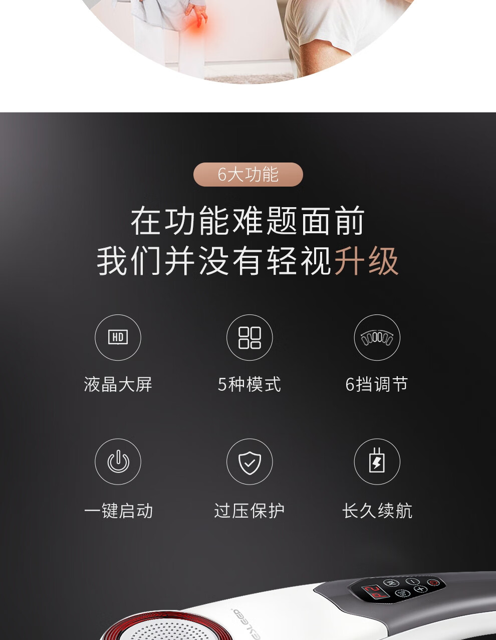 迪斯（Desleep）插电版按摩捶 （白色）肩颈按摩仪 电动按摩器 腰腿颈椎多功能按摩锤 送礼礼物 DE-F860有线