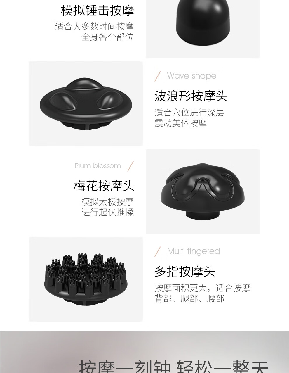 迪斯（Desleep）插电版按摩捶 （白色）肩颈按摩仪 电动按摩器 腰腿颈椎多功能按摩锤 送礼礼物 DE-F860有线