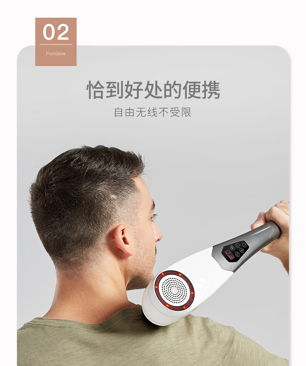 迪斯（Desleep）插电版按摩捶 （白色）肩颈按摩仪 电动按摩器 腰腿颈椎多功能按摩锤 送礼礼物 DE-F860有线