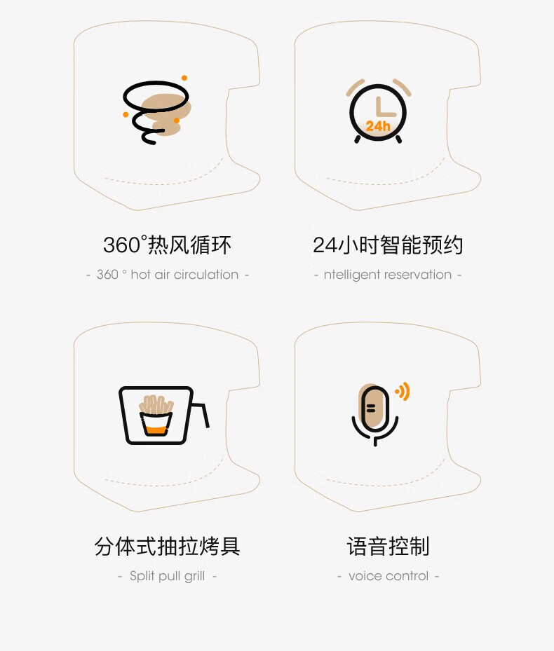 乐视 空气炸锅家用可视窗烤箱烤炉4L大容量 语音款 K716