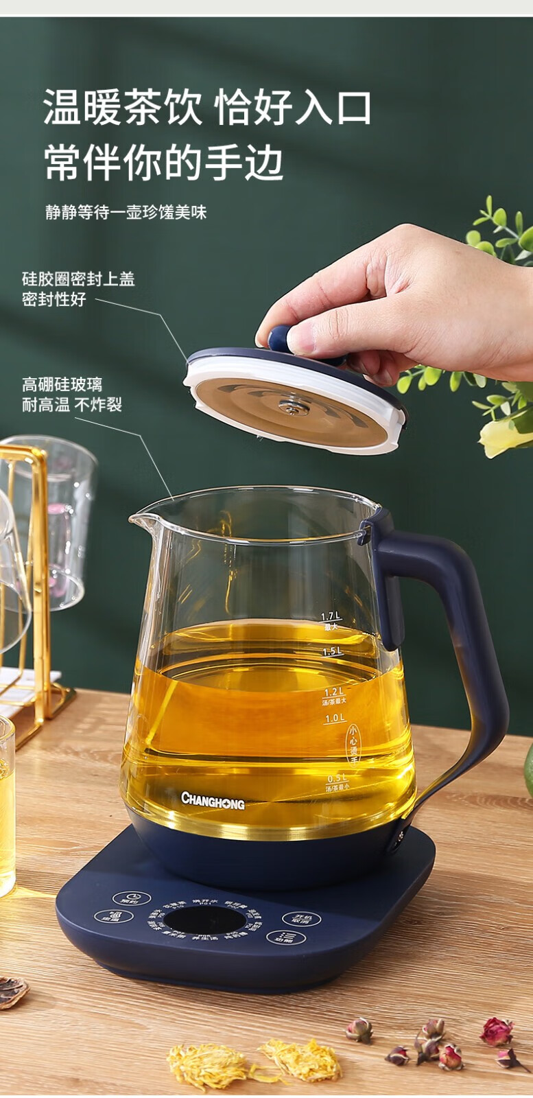 长虹（CHANGHONG）304不锈钢发热盘 5环温控器 隐藏式CYS-17T01S温度探头方便清洗