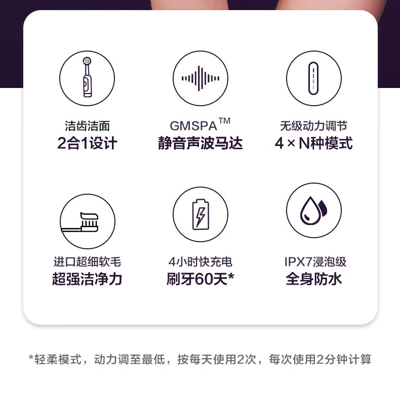 贝医生DR.BEI小花瓣 E5（紫色）声波电动牙刷