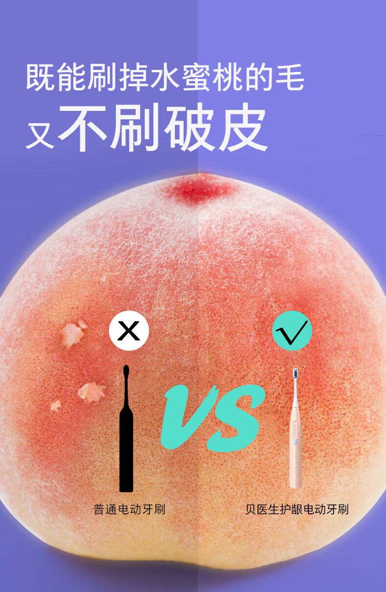 贝医生DR.BEI电动牙刷成人男女美白C1纯真白色声波震动情侣牙刷软毛防水牙刷全自动充电式牙刷