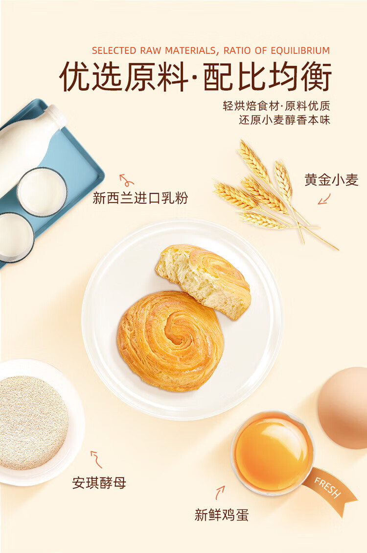 盼盼法式小面包 早餐零食大礼包儿童点心口袋软面包奶香味 1500g/箱