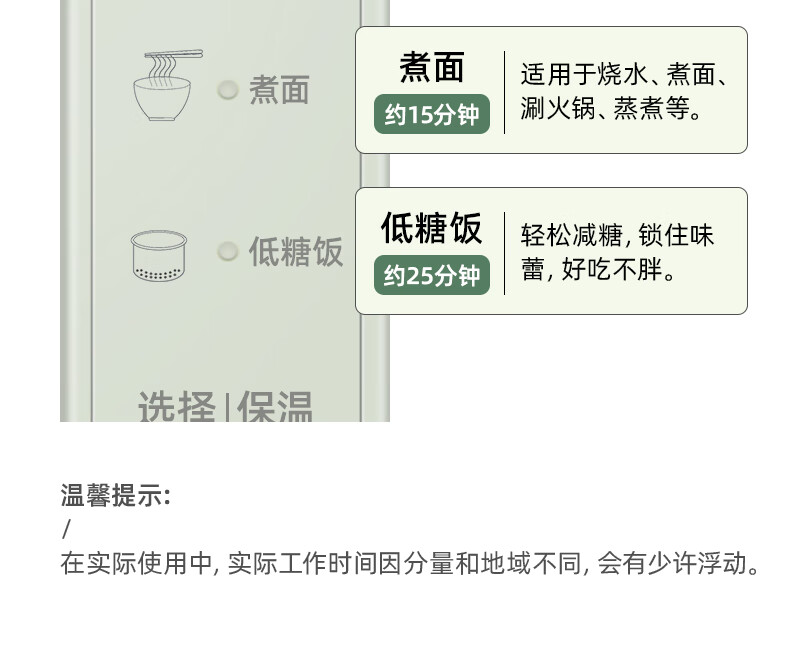 磨客迷你电饭煲降低淀粉含糖量豆蔻绿 MK-399EL家用1-2人多功能米汤分离养生全自动煮饭