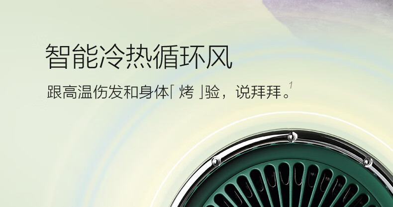 素士复古电吹风机头皮按摩吸风嘴原野绿RH1+按摩风嘴大功率家用负离子恒温护发风筒