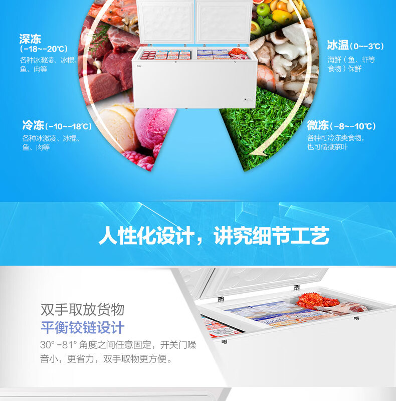 海尔（Haier）冰柜商用大容量829升 冷藏冷冻转换双门超低温冷柜 电子温控深冷速冻保鲜柜BC/BD-829HEZ