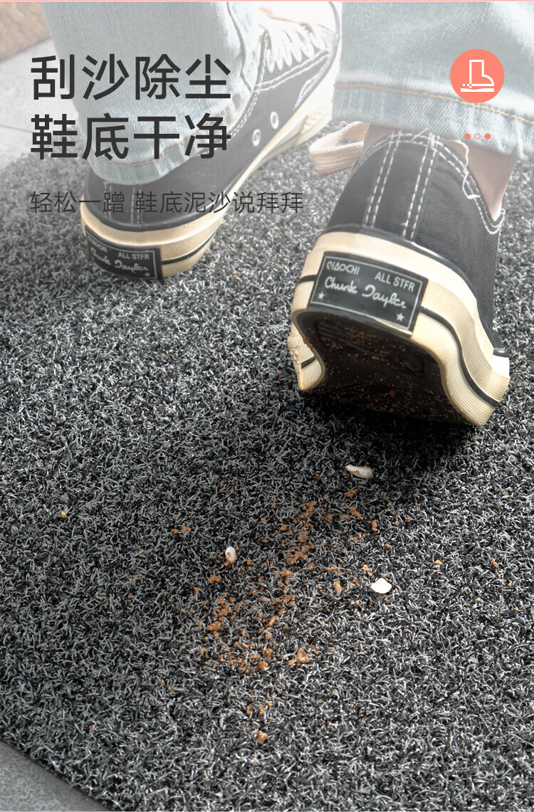 大江入户玄关垫 进门家用门垫 57*87cm 刮泥垫-经典灰
