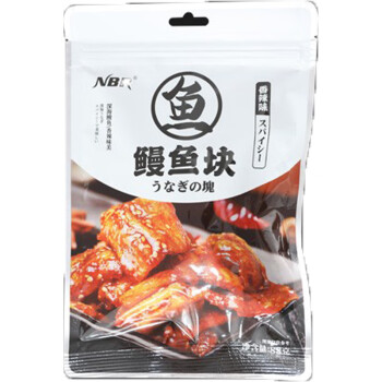 众星即食鱼干辣味休闲零食 NBR香辣味鳗鱼块88g*2袋
