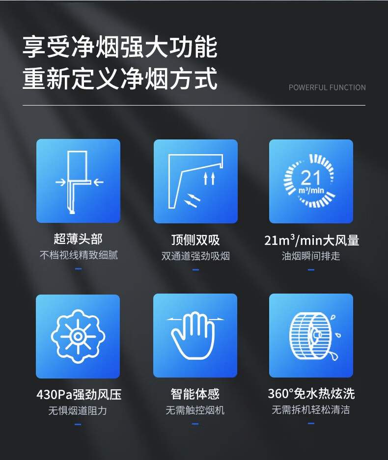 长虹（CHANGHONG）7字形抽油烟机橱柜一体 360°热炫洗 触摸体感调速 20风量大吸力 CXW-300-L201R