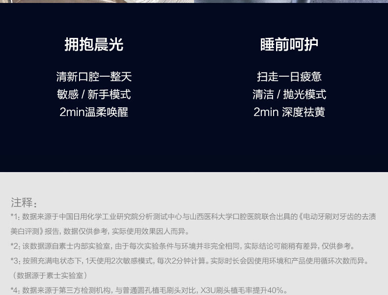 素士电动牙刷X3U黑金版成人美白声波震动牙刷男礼盒