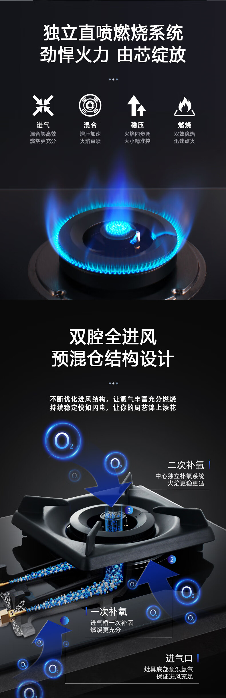 长虹（CHANGHONG）燃气灶家用嵌入式防干烧 双边定时 全进风5.2kW大火力 JZT-B825