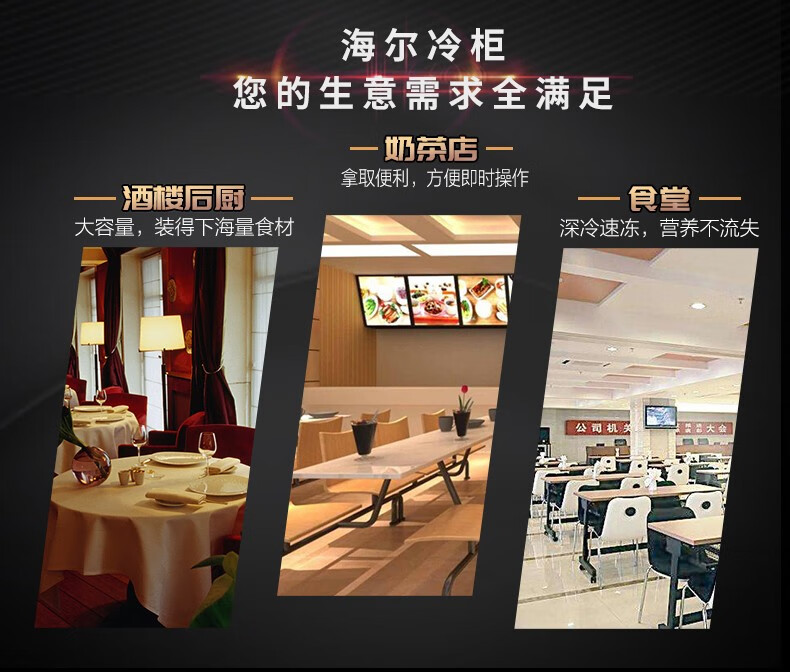 海尔（Haier）412升冷藏单温工作台冷柜 冷冻保鲜操作台商用冰柜 厨房不锈钢1.8米一室操作台冷柜SP-430C/D2